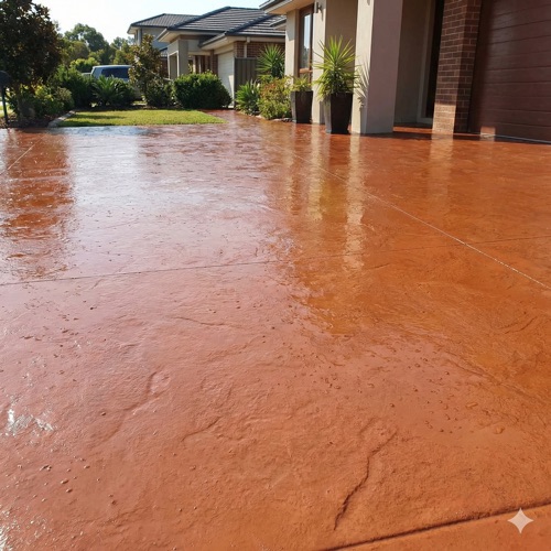 Colour sealing concrete